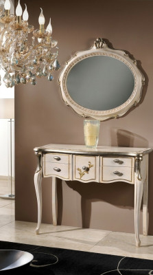 Meble Style Baroque Stół konsolowy Stolik ścienny Tabela Kredens Classic Prawdziwe drewno