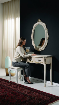 Meble Baroque Luxury Stół konsolowy Stolik Ścienny Tabela Biały Klasyczne Drewno 106 cm