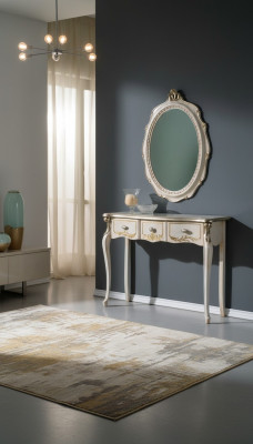 Meble Baroque Luxury Stół konsolowy Stolik Ścienny Tabela Biały Klasyczne Drewno 106 cm