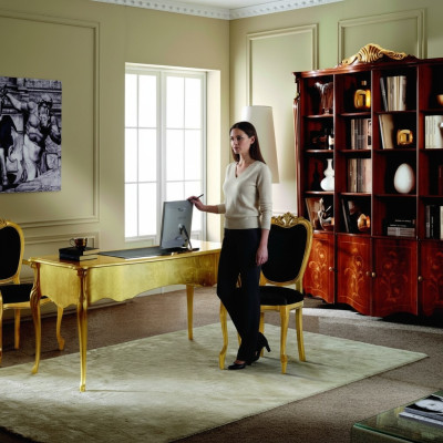 Designerskie Meble 2x Krzesło Złoty Salon Drewno Krzesła Włoskie Luksusowe Meble Nowe