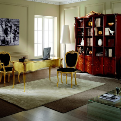 Designerskie Meble 2x Krzesło Złoty Salon Drewno Krzesła Włoskie Luksusowe Meble Nowe