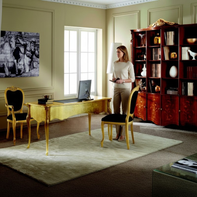 Designerskie Meble Tabela Gold Salon Drewno Tabela Włoskie Meble Luksusowe