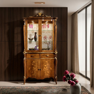 Meble Styl Klasyczny Gablota Salon Szafki Luksusowy Design Meble Włoskie Nowość