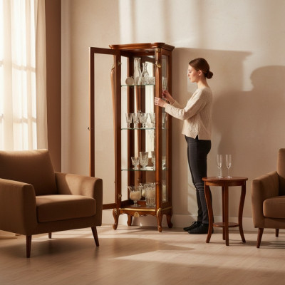 Schick Design Szafka Szklana Drewno Styl Klasyczny Barokowe Witryny Meble Włoskie Nowość