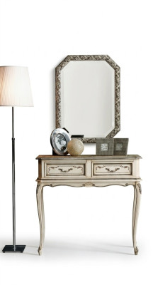 Meble Style Baroque Stół konsolowy Stolik Ścienny Tabela Biały Klasyczne Drewno 90 cm Nowość
