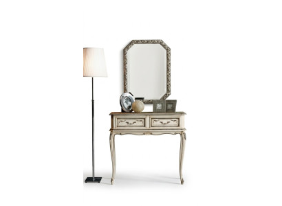 Meble Style Baroque Stół konsolowy Stolik Ścienny Tabela Biały Klasyczne Drewno 90 cm Nowość