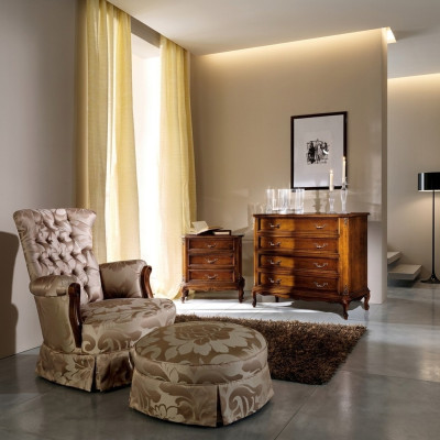 Design Meble Styl Barokowy Mały Kredens Brązowy Luksusowe Drewno Włoskie