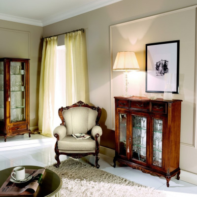 Meble Style Barokowe Drewno Kredens Szafa Gablota Meble Luxury Fotel