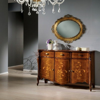 Design Meble Style Baroque Kredens Szafa Brown Design Luxury Drewno