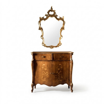 Zestaw 2-elementowy Luxury Meble Style Baroque Kredens z Lustro Luxury Drewno Italian