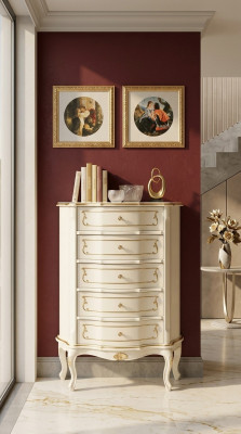 Meble Włoskie Luksusowy Styl Barokowy Biały Szafa Kredens Designerskie Meble