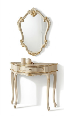 Meble Style Baroque Luxury Stół konsolowy Lustro Drewno Włoskie stoły