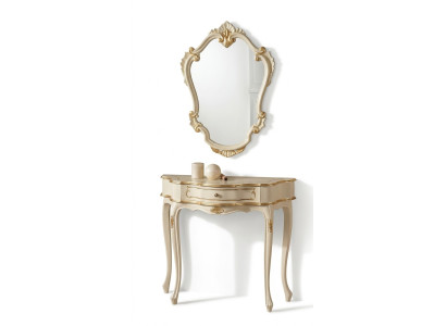 Meble Style Baroque Luxury Stół konsolowy Lustro Drewno Włoskie stoły