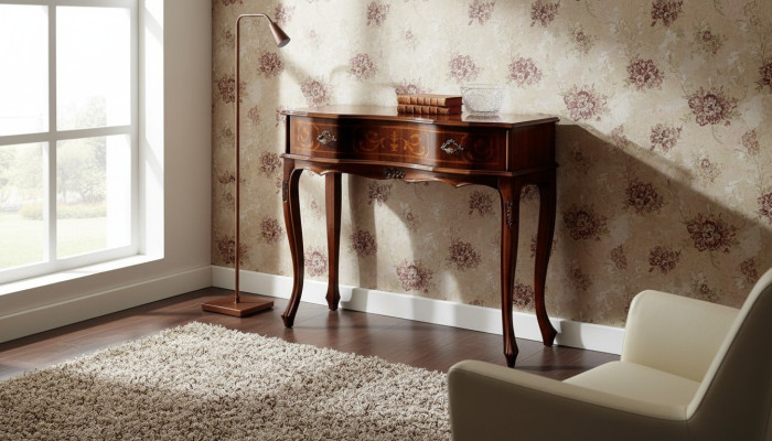 Drewno Włoskie Meble Stół konsolowy Konsole Brown Meble Style Baroque Design