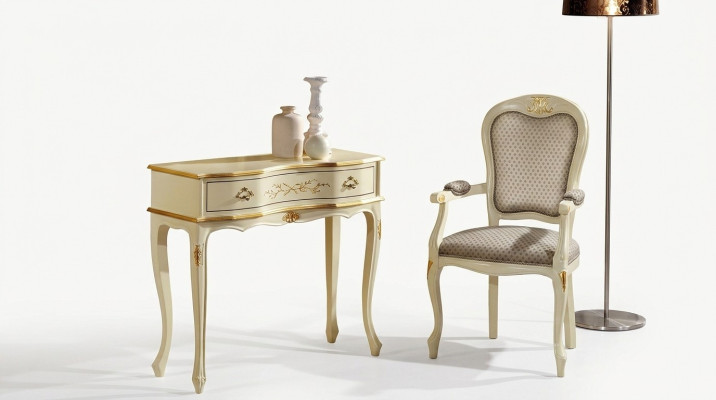 Szykowny Designerski Luksusowy Barokowy Fotel Włoskie Drewno Krzesło Meble do Salonu