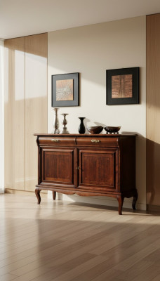 Włoskie meble Design Kredens Szafa Brown Luksusowe drewno w stylu barokowym
