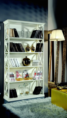 Design Luksusowe Półki na Książki Biały Styl Klasyczny Szafa Drewno Włoskie