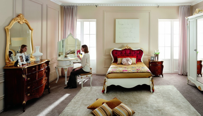 Design Luxury Łóżko 120*195 cm z Zagłówkiem Przyciski Style Baroque Italian Meble