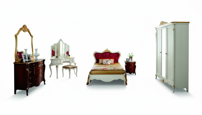Design Luxury Łóżko 120*195 cm z Zagłówkiem Przyciski Style Baroque Italian Meble