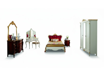 Design Luxury Łóżko 120*195 cm z Zagłówkiem Przyciski Style Baroque Italian Meble