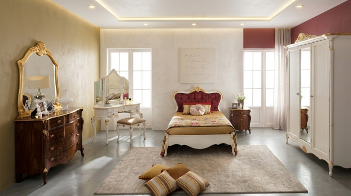 Italian Meble Design Luksusowe łóżko Podwójne łóżko Style Łóżko barokowe Classic