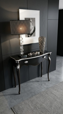 Stół konsolowy Black konsola Design Italian Meble Baroque Drewno