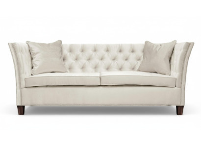 Sofa trzyosobowa Chesterfield beżowa Podkładka Meble Hotel Practice Living Room