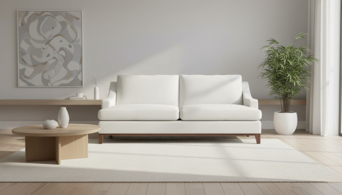 Beżowa Kanapa z Przyciskami Sofa w stylu amerykańskim Podkładka Siedziba Kanapy Sofy Luksusowe Nowe