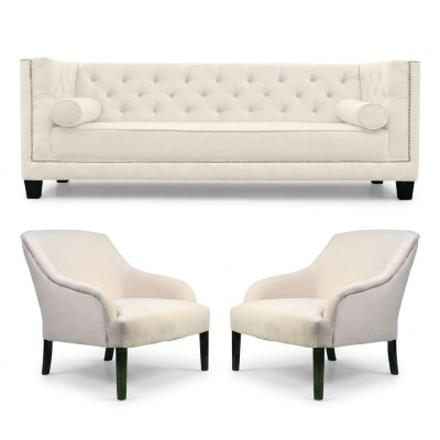 Biały Chesterfield Fotel xxl Big Włókienniczy Materiał Kanapy Creative Meble Nowe Sofy