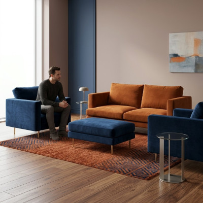 Zestaw sofowy Orange Stołek Fotel Creative Meble Włókienniczy Materiał Salon