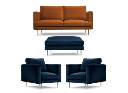 Zestaw sofowy Orange Stołek Fotel Creative Meble Włókienniczy Materiał Salon