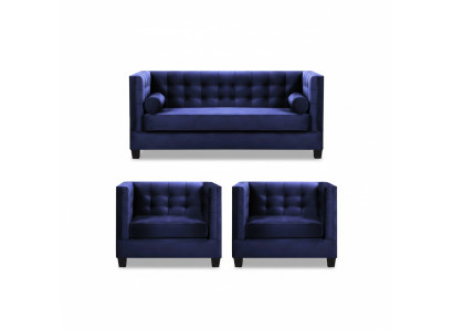 Sofa rozkładana Fotel Kreative Meble Włókienniczy Materiał Niebieski Grupa Salon Nowoczesna Sofa