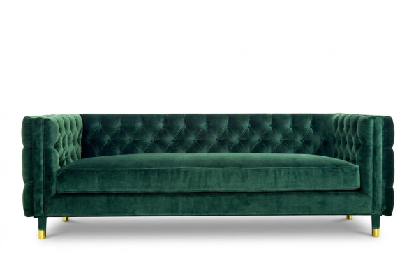 Sofa Chesterfield 4-miejsce do siedzenia Luxury Design Meble Włókiennicze Materiał Kanapy Zielone Sofy