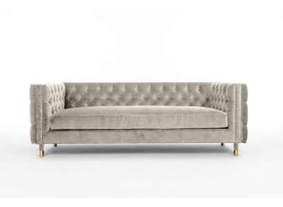 Beżowe Meble 4 miejsce do siedzenia Chesterfield Sofa Aksamit XXL Duże Włókiennicze Kanapy Materiałowe