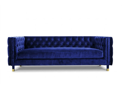 Niebieska Sofa Chesterfield Big Designer 4-miejsce do siedzenia Nowe Włókiennicze Materiałowe Kanapy