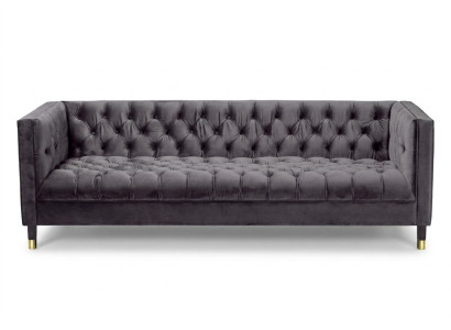 Antracytowa Sofa Chesterfield Creative Meble 4-miejsce do siedzenia Sofy Włókiennicze Kanapy