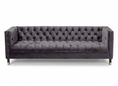Antracytowa Sofa Chesterfield Creative Meble 4-miejsce do siedzenia Sofy Włókiennicze Kanapy