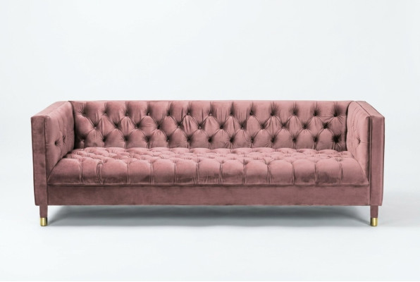 Sofa Chesterfield Różowy Meble 4 miejsce do siedzenia Sofy Włókiennicze Materiał Kanapy xxl duże 230cm