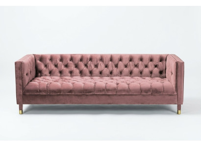 Sofa Chesterfield Różowy Meble 4 miejsce do siedzenia Sofy Włókiennicze Materiał Kanapy xxl duże 230cm