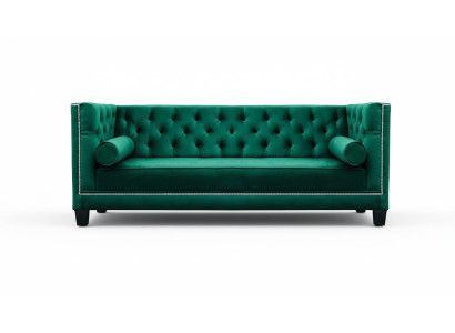 Luksusowa trzyosobowa podkładka Chesterfield Aksamit w kolorze zielonym Meble Hotel Living Room Practice