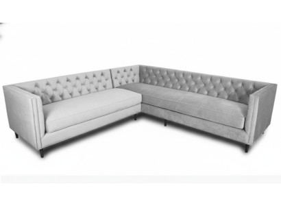 Narożnikowa kanapa Szary Duży Materiał Włókienniczy Chesterfield Sofy Kreatywne Meble Nowy Salon