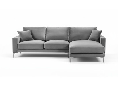 Pokój dzienny Narożnikowa kanapa Szara xxl Duże Meble Creative Textill Materiał Sofy Chesterfield