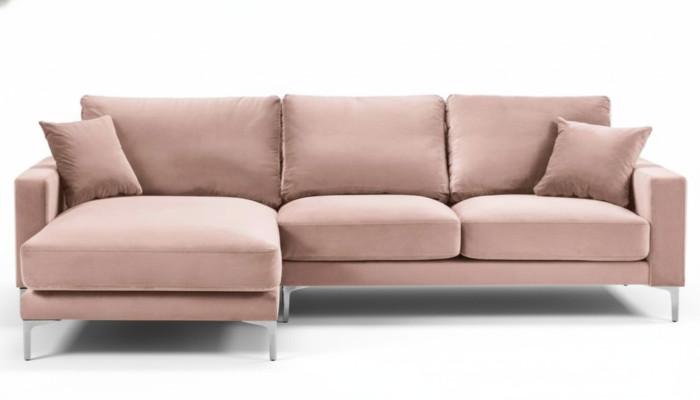 Materiał włókienniczy Chesterfield Sofy Creative Meble Salon Narożnikowa kanapa Różowy XXL Duży