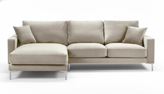 Sofa loftowa luksusowy narożnik Meble Zestaw narożny Aksamit kanapy sofy beżowy salon
