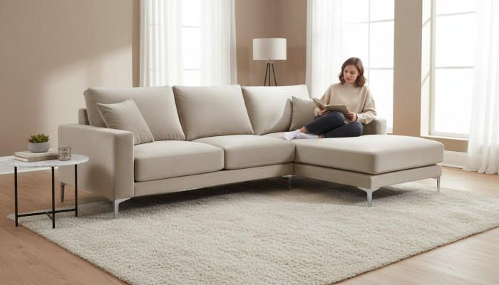 Design do salonu Kanapy Podkładka Sofa Kanapa Beżowa Narożnikowa kanapa Materiał Zestaw narożny Nowość