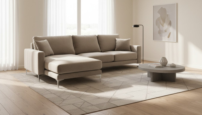 Sofy Materiał Living Room Design Kanapy Podkładka Sofa Szara Narożnikowa kanapa loftowa kanapa narożna