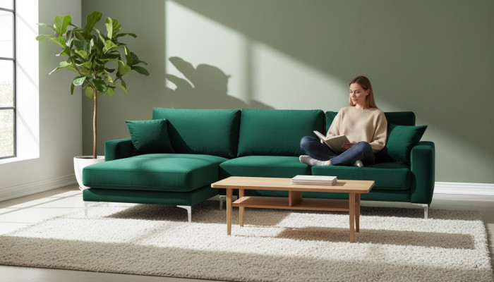 Sofa loftowa luksusowy narożnik Meble Zestaw narożny Aksamit kanapy sofy zielone do salonu