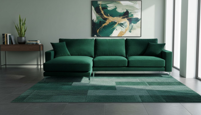 Sofa loftowa luksusowy narożnik Meble Zestaw narożny Aksamit kanapy sofy zielone do salonu