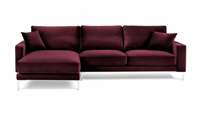 Czerwony Burgund Narożnikowa kanapa Design Kanapy Podkładka Sofa Sofy Włoskie Meble Design