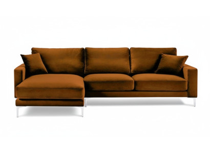 Pomarańczowa Narożnikowa kanapa Materiał Projekt Salonu Kanapy Podkładka Sofa Sofy Pomarańczowy Aksamit